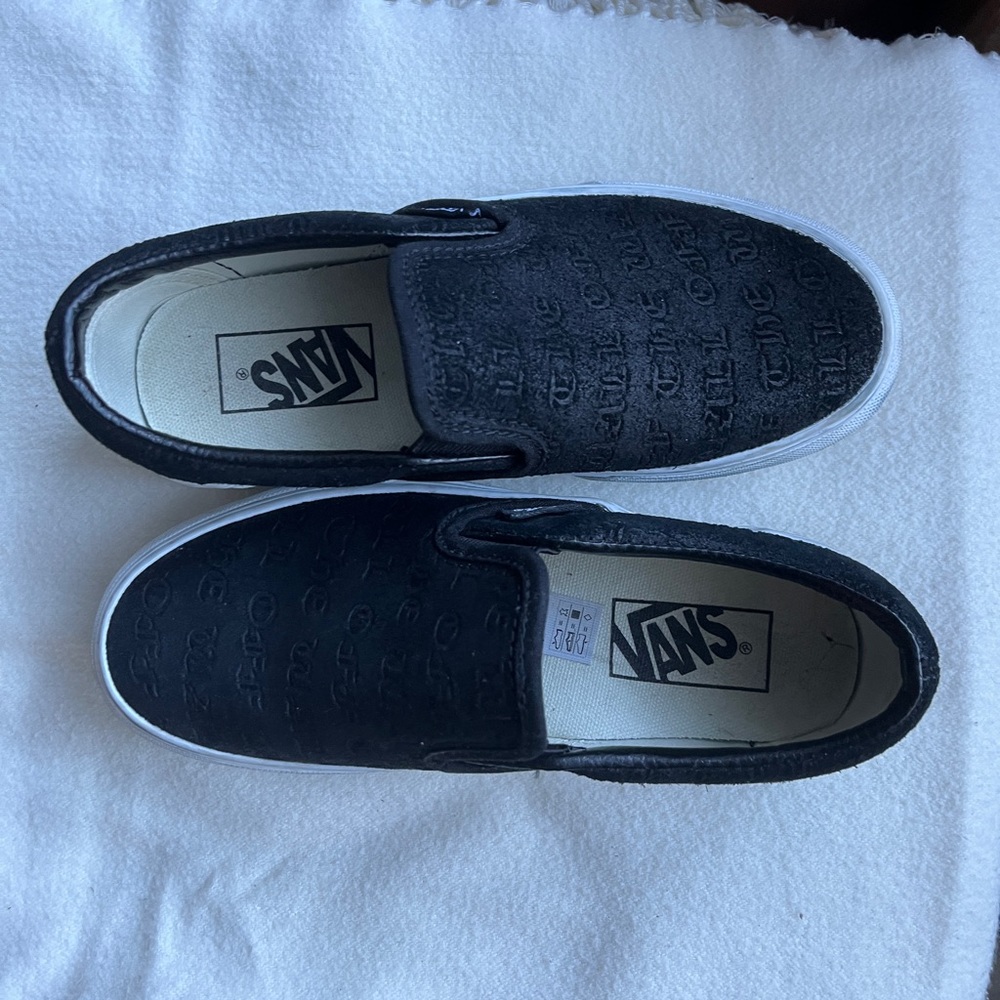 Platform Black Slip On Vans, With Embossed Otw Wr… - image 4